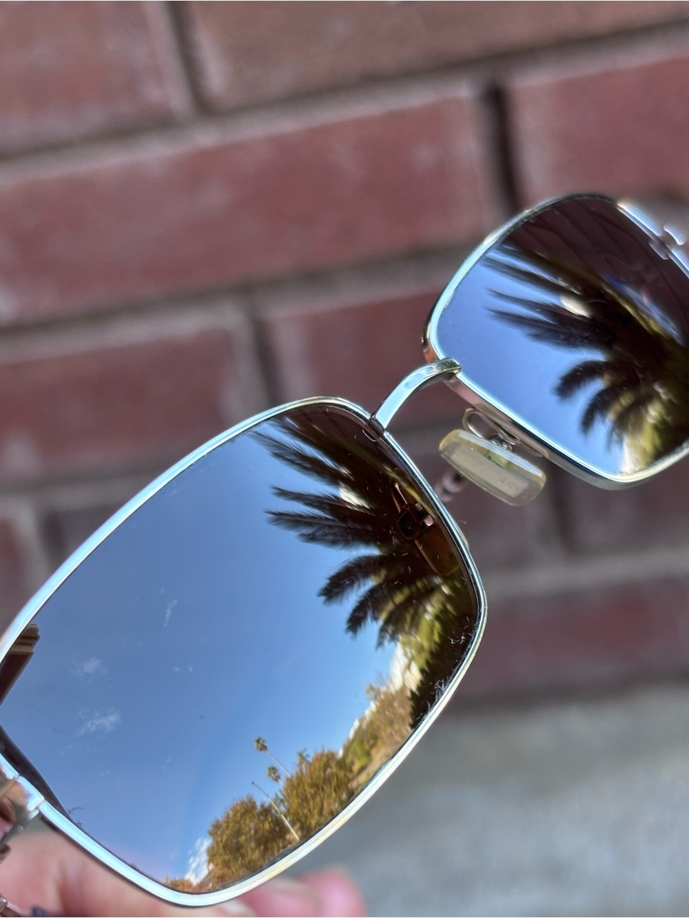 Boss Men's Silver Frame Sunglasses with Mirrored Blue Lenses